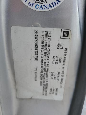 2G4WB55K5Y1317909 - 2000 BUICK REGAL LS 银色 照片 12