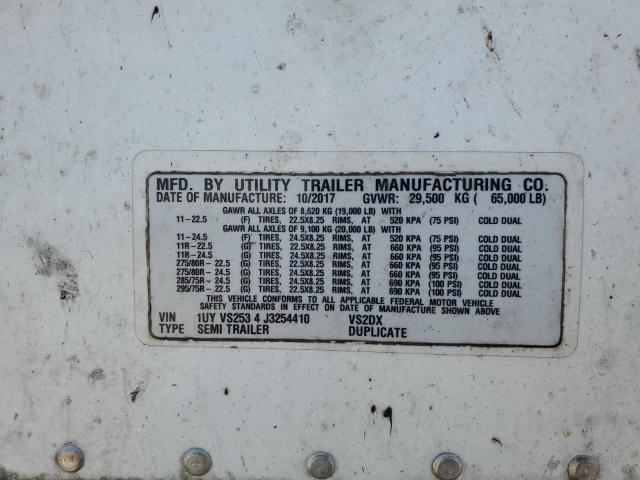 1UYVS2534J3254410 - 2018 UTILITY TRAILER WHITE photo 10