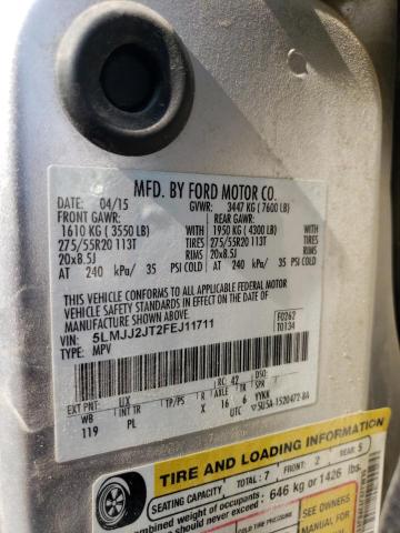 5LMJJ2JT2FEJ11711 - 2015 LINCOLN NAVIGATOR 银色 照片 13