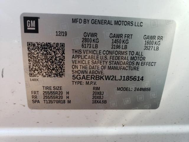 5GAERBKW2LJ185614 - 2020 BUICK ENCLAVE ESSENCE 白色 照片 13