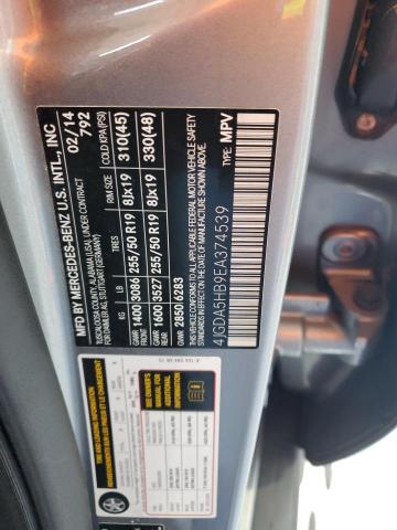 4JGDA5HB9EA374539 - 2014 MERCEDES-BENZ ML 350 4MATIC SILVER photo 13