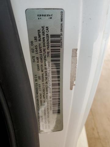 3VWFW31C18M517980 - 2008 VOLKSWAGEN NEW BEETLE TRIPLE WHITE WHITE photo 13