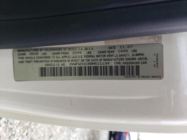 3VWFW31C88M511139 - 2008 VOLKSWAGEN NEW BEETLE TRIPLE WHITE WHITE photo 12