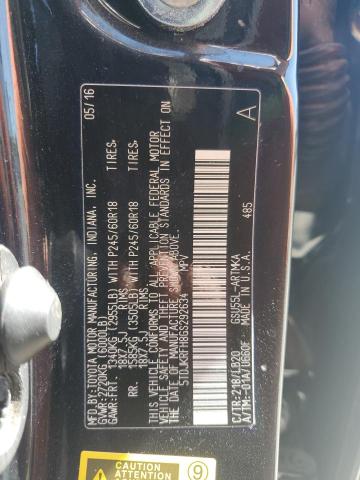 5TDJKRFH8GS292634 - 2016 TOYOTA HIGHLANDER XLE BLACK photo 13