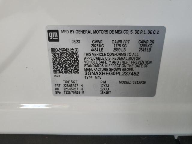 3GNAXHEG0PL237452 - 2023 CHEVROLET EQUINOX LS WHITE photo 14