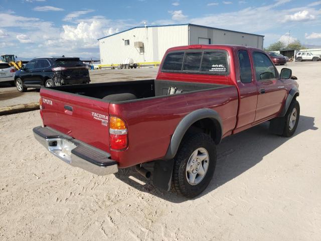 5TESN92N74Z367877 - 2004 TOYOTA TACOMA XTRACAB PRERUNNER წითელი ფოტო 3