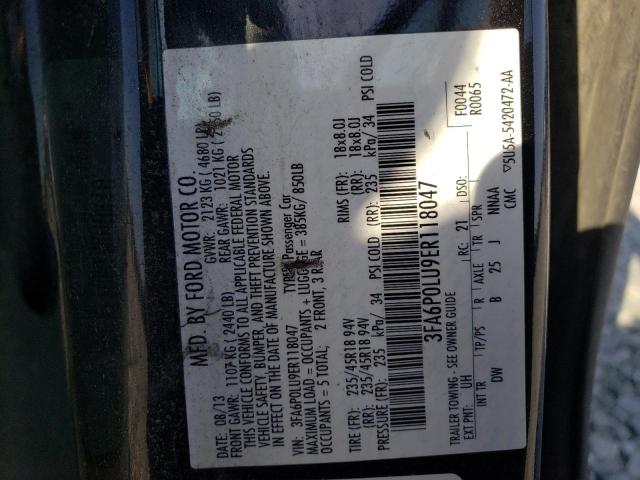 3FA6P0LU9ER118047 - 2014 FORD FUSION SE HYBRID BLACK photo 12