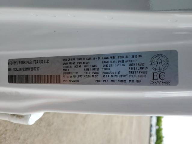 1C4JJXP63MW807717 - 2021 JEEP WRANGLER U SAHARA 4XE WHITE photo 13