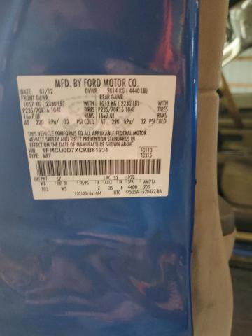 1FMCU0D7XCKB81931 - 2012 FORD ESCAPE XLT BLUE photo 14