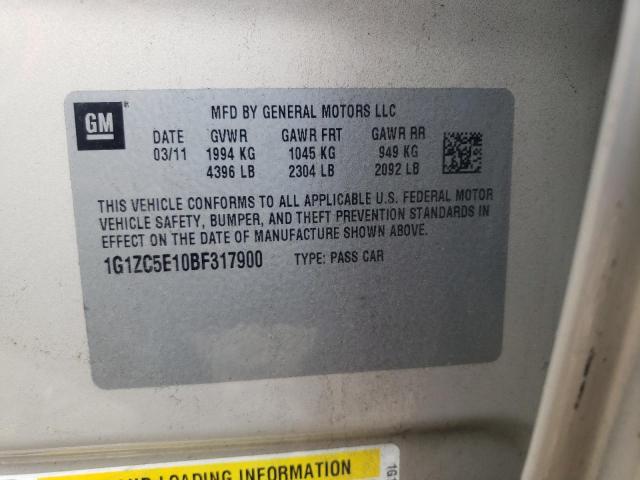 1G1ZC5E10BF317900 - 2011 CHEVROLET MALIBU 1LT BEIGE photo 12