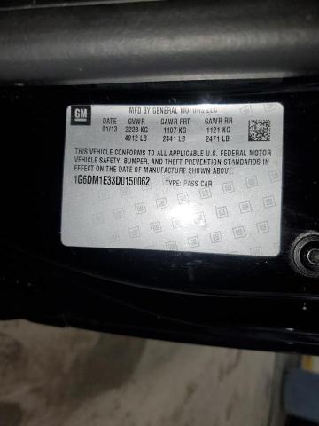 1G6DM1E33D0150062 - 2013 CADILLAC CTS PERFORMANCE COLLECTION Siyah fotoğraf 12