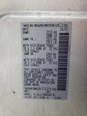 5N1AR2MN1FC722236 - 2015 NISSAN PATHFINDER S SILVER photo 13