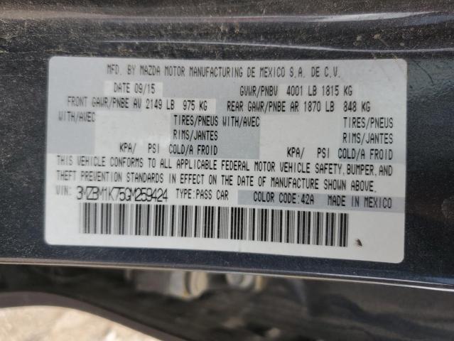 3MZBM1K75GM259424 - 2016 MAZDA 3 SPORT GRAY photo 12