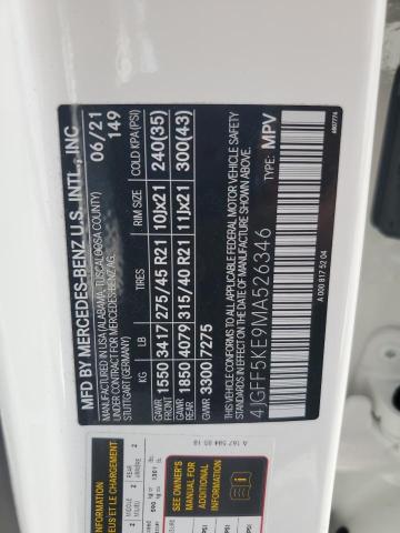 4JGFF5KE9MA526346 - 2021 MERCEDES-BENZ GLS 450 4MATIC WHITE photo 14