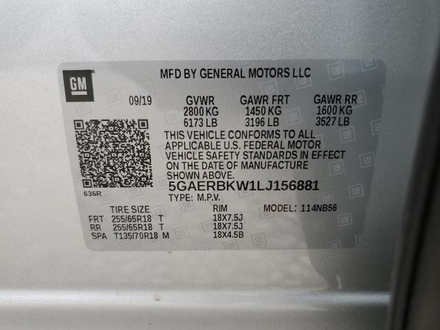 5GAERBKW1LJ156881 - 2020 BUICK ENCLAVE ESSENCE 银色 照片 13