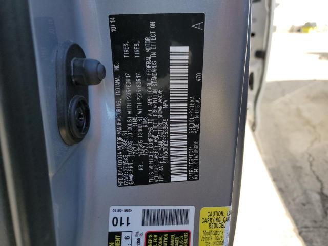 5TDKK3DC9FS539649 - 2015 TOYOTA SIENNA LE SILVER photo 14