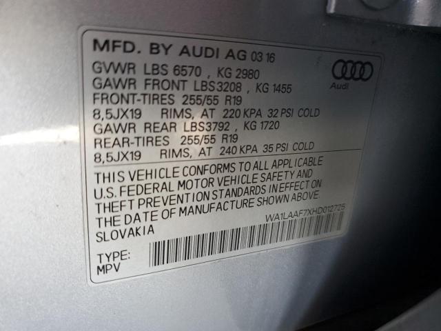 WA1LAAF7XHD012725 - 2017 AUDI Q7 PREMIUM PLUS Күміс фото 14