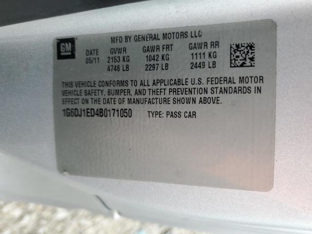 1G6DJ1ED4B0171050 - 2011 CADILLAC CTS PERFORMANCE COLLECTION Gümüş fotoğraf 12