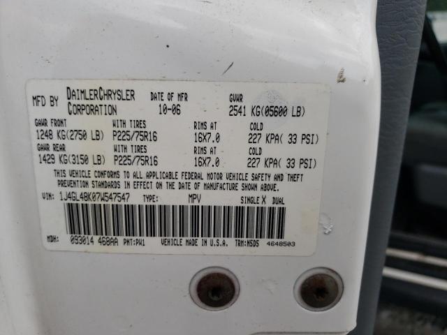 1J4GL48K07W547547 - 2007 JEEP LIBERTY SPORT თეთრი ფოტო 13