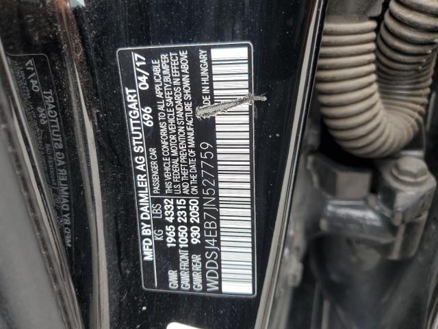 WDDSJ4EB7JN527759 - 2018 MERCEDES-BENZ CLA 250 BLACK photo 12