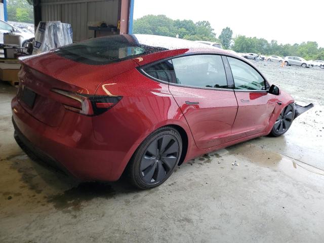 5YJ3E1EA9SF989569 - 2025 TESLA MODEL 3 BURGUNDY photo 3