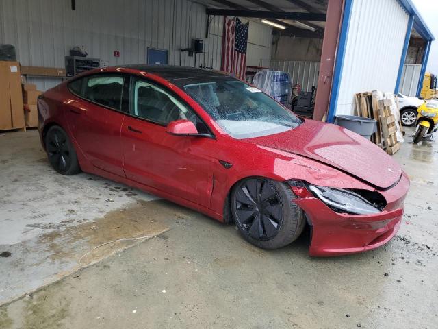 5YJ3E1EA9SF989569 - 2025 TESLA MODEL 3 BURGUNDY photo 4