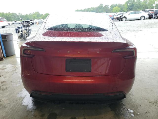 5YJ3E1EA9SF989569 - 2025 TESLA MODEL 3 BURGUNDY photo 6