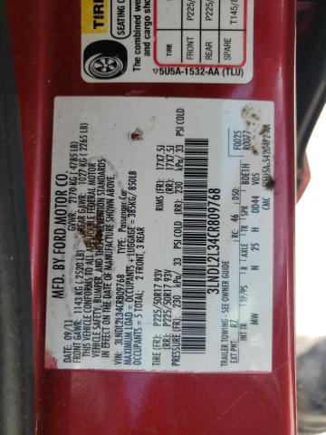 3LNDL2L34CR809768 - 2012 LINCOLN MKZ HYBRID RED photo 13