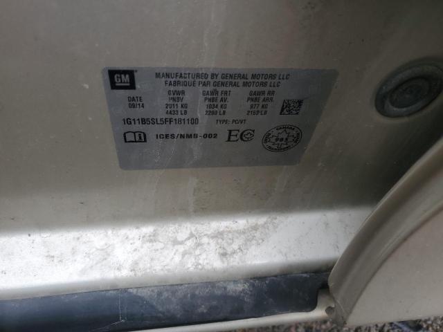 1G11B5SL5FF181100 - 2015 CHEVROLET MALIBU LS 棕色 照片 12