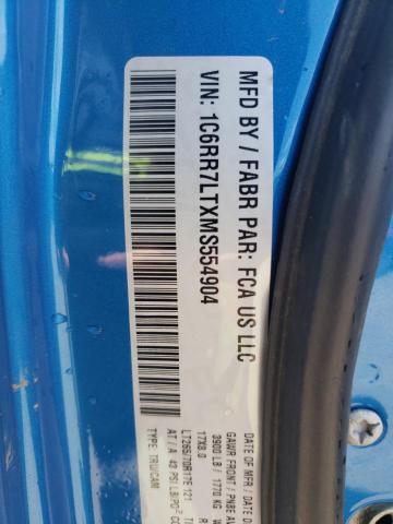 1C6RR7LTXMS554904 - 2021 RAM 1500 CLASS SLT Көк фото 13