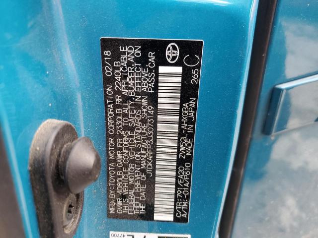 JTDKARFP3J3073149 - 2018 TOYOTA PRIUS PRIM Mavi foto 13