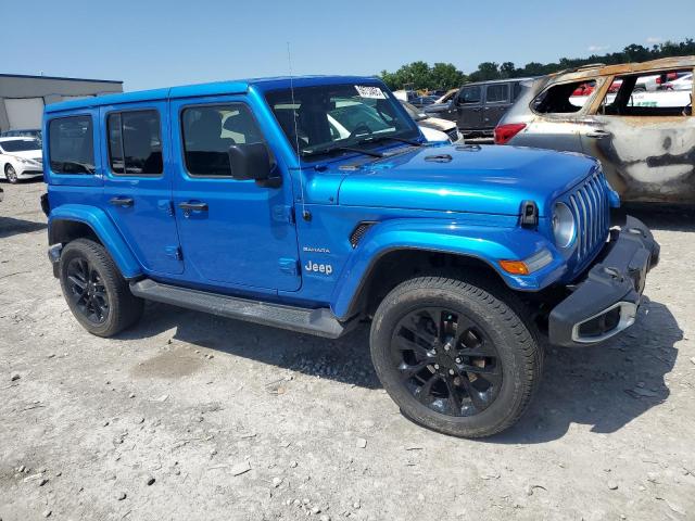1C4JJXP60MW839265 - 2021 JEEP WRANGLER U SAHARA 4XE BLUE photo 4