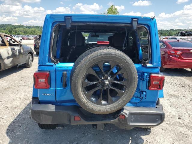 1C4JJXP60MW839265 - 2021 JEEP WRANGLER U SAHARA 4XE BLUE photo 6