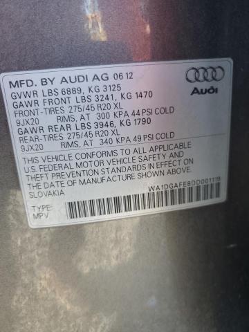 WA1DGAFE8DD001119 - 2013 AUDI Q7 PRESTIGE GRAY photo 12