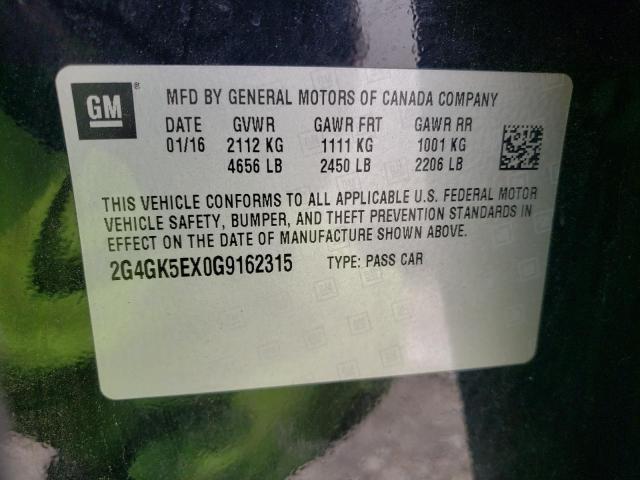 2G4GK5EX0G9162315 - 2016 BUICK REGAL 黑色 照片 12