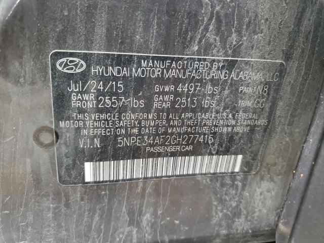 5NPE34AF2GH277415 - 2016 HYUNDAI SONATA SPORT CHARCOAL photo 12