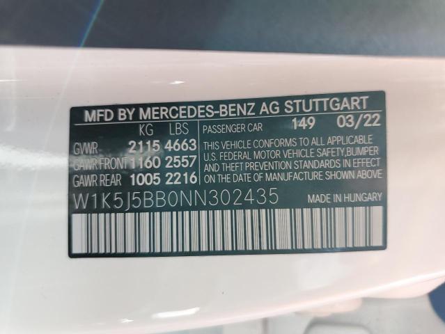 W1K5J5BB0NN302435 - 2022 MERCEDES-BENZ CLA AMG 35 4MATIC WHITE photo 12