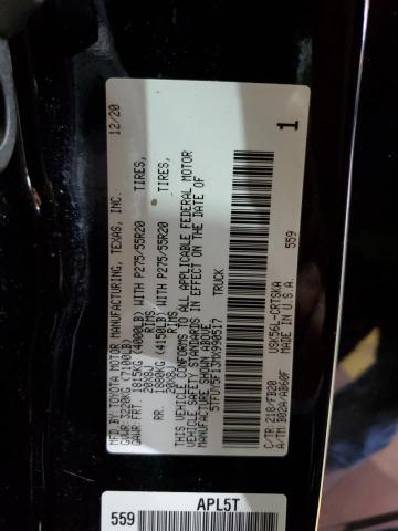 5TFUY5F13MX990517 - 2021 TOYOTA TUNDRA DOUBLE CAB SR/SR5 BLACK photo 12