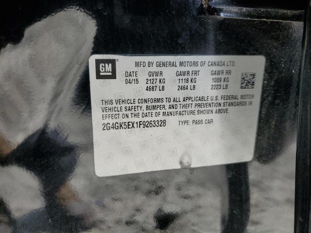 2G4GK5EX1F9263328 - 2015 BUICK REGAL Siyah fotoğraf 12