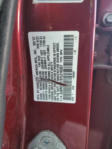 5J6RE48737L016357 - 2007 HONDA CR-V EXL MAROON photo 13