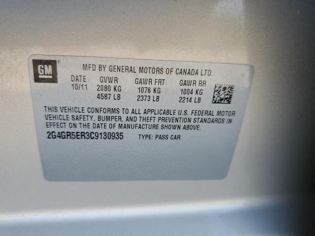 2G4GR5ER3C9130935 - 2012 BUICK REGAL 金色 照片 12