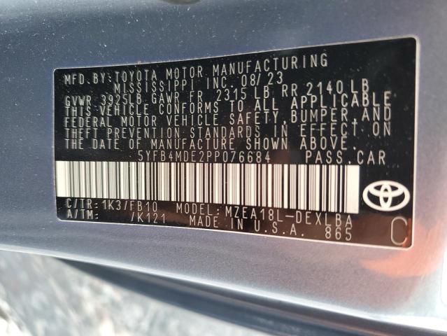 5YFB4MDE2PP076684 - 2023 TOYOTA COROLLA LE ლურჯი ფოტო 12