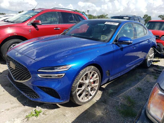 KMTG54TE9NU090300 - 2022 GENESIS G70 BASE BLUE photo 1