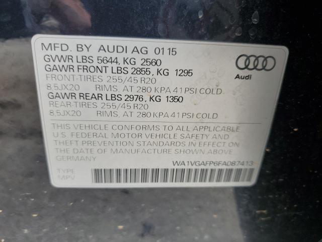 WA1VGAFP6FA087413 - 2015 AUDI SQ5 PRESTIGE BLUE photo 12