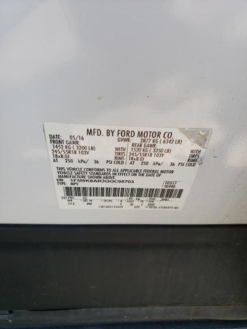 1FM5K8AR3GGC95703 - 2016 FORD EXPLORER POLICE INTERCEPTOR 白色 照片 13