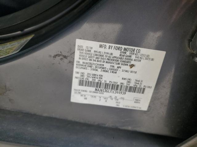 MAJ6S3GL7LC344939 - 2020 FORD ECOSPORT SE თეთრი ფოტო 12