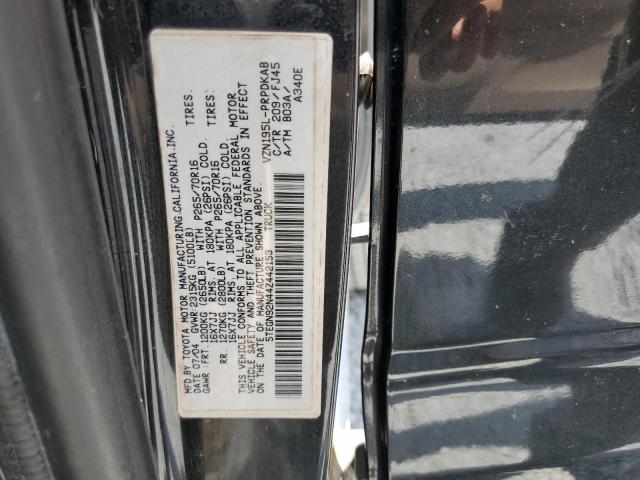 5TEGN92N44Z442153 - 2004 TOYOTA TACOMA DOUBLE CAB PRERUNNER BLACK photo 12