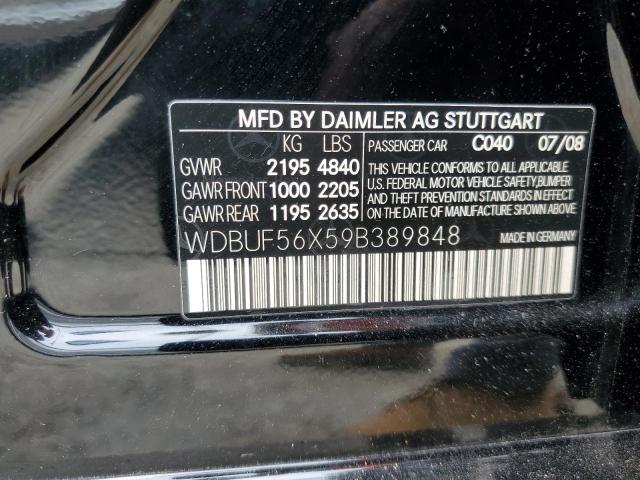 WDBUF56X59B389848 - 2009 MERCEDES-BENZ E 350 BLACK photo 13