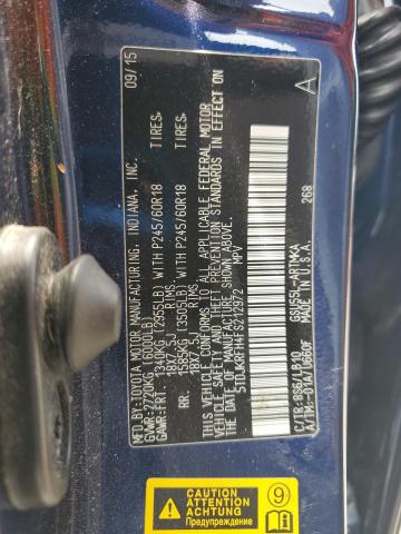 5TDJKRFH4FS212972 - 2015 TOYOTA HIGHLANDER XLE BLUE photo 14