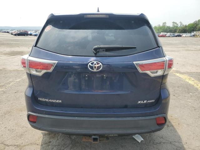 5TDJKRFH4FS212972 - 2015 TOYOTA HIGHLANDER XLE BLUE photo 6